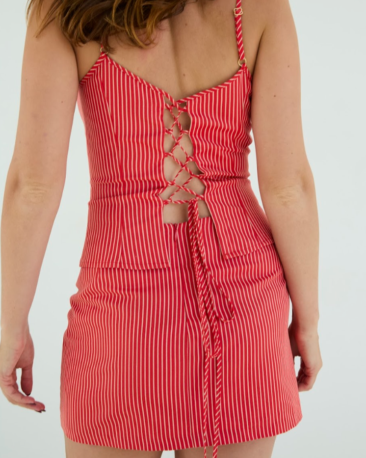 Chilli Stripe Mini Skirt