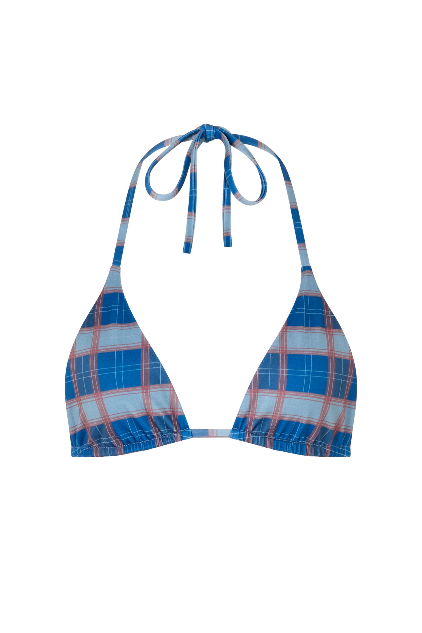 Ollyrose Triangle Bikini Top // Blue Plaid