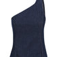 Denim One Shoulder Top
