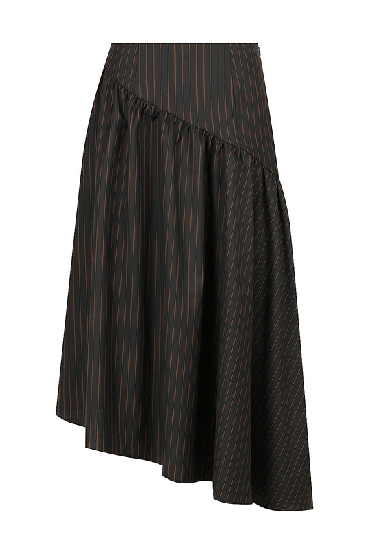 The Seren Skirt // Black Pinstripe