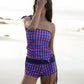 Berry Plaid Tankini Top